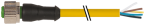 Connecteur M12 sortie fils, M12 femelle droit noir, Sans LED, 5 