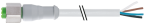 Connecteur débrochable M12 avec bague inox V4A, femelle M12 droit, sans 