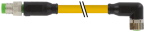 Rallonge M8-M8, M8 femelle coudé, Sans LED, M8 mâle droit, 4 pôles 