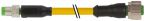 Connecteurs débrochables M8, femelle droit, sans LED, mâle droit, 3 