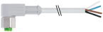 Connecteur débrochable M12 avec bague inox V4A, femelle M12 coudé, sans 