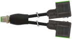 Rallonge, connecteur M12 Y mâle droit - 2x EV forme B 10mm avec led + 