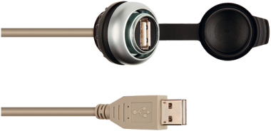 EOL - Passe-cloison USB Forme A. câble de 1 m  4000-73000-0060000