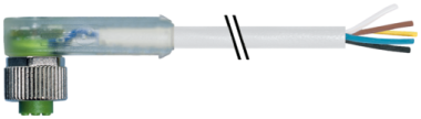 Cordon M12 femelle coudé avec LEDs sortie fils  7000-12441-2351000