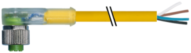 Connecteur débrochable M12, femelle M12 coudé, avec 3 LED, 4 pôles {NC  7000-12421-0240500