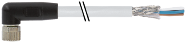 Connecteur M8 femelle, coudé, blindé, 4 pôles, sortie fils,  7000-08801-2411000