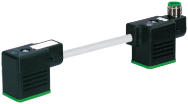 Double connecteur d'EV avec raccordement mâle M12 sur le dessus  7000-41761-2160000