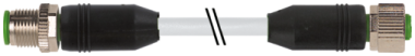 Rallonge M12, connecteur M12 mâle droit, connecteur M12 femelle droit, 2 