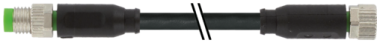Rallonge M8-M8, M8 femelle droit, sans LED, M8 mâle droit, 4 pôles  7000-88011-6210500