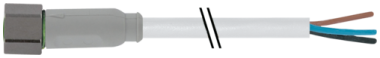 Connecteurs avec sortie fils M8 femelle droit, sans LED, 3 pôles  7014-08041-2100750