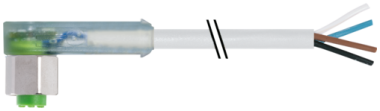 Connecteur débrochable M12, femelle M12 coudé, avec 3 LED, 4 pôles {NC  7014-12421-2141000