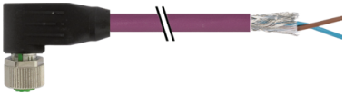 Câble M12 Femelle coudé codé B libre de câblage  7000-14071-8400150