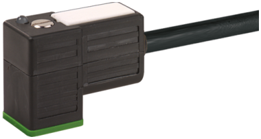 Connecteur pour EV sortie fils, Forme C-8mm, Noir, 24 V AC/DC, LED  7000-80021-6360300