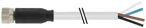 Connecteurs débrochables M8, M8 femelle droit, sans LED, 4 pôles 