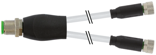 Connecteurs débrochables M8, M8 femelle droit, sans LED, M12 Y droit 