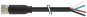 Connecteur M8 sortie fils, M8 femelle droit noir, Sans LED, 4