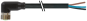 Connecteur M8 sortie fils, M8 femelle coudé noir, Sans LED, 3 (1-3-4)