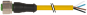 Connecteur M12 sortie fils, M12 femelle droit noir, 4 pôles (1-2-3-4)