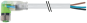 Cordon M8 femelle coudé avec LEDs sortie fils 