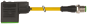 Rallonge M12-MSUD, Connecteur EV BI-11mm, Led jaune, Antiparasitage