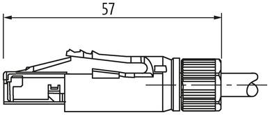Connecteur RJ45 mâle droit 4 pôles blindé Murrelektronik